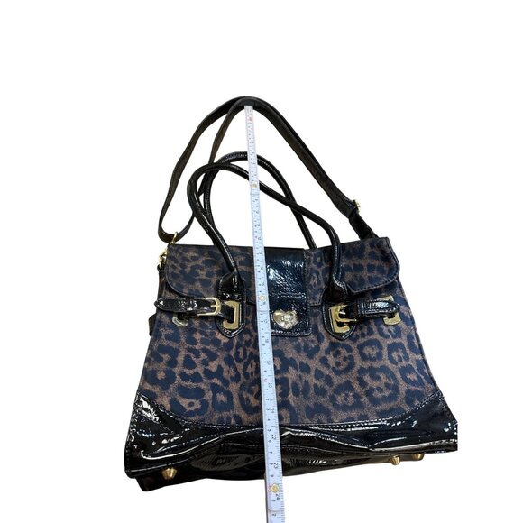 Betsey Johnson Black Leopard Print Handbag With Gold Hardware SKU 6898 - Picture 5 of 12